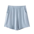 thumbnail image 3 of Women's Soft Stretch Pull On Casual Shorts, Elastic Waist with Functional Pockets, Tummy Control Flowy Fit, Comfortable for Beach Walks, Weekend Errands, Travel & Daily Wear,, 3 of 7