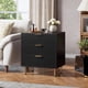 thumbnail image 1 of Negra fluted 3-cajón cómoda dormitorio-moderno nightstand con deep cajones chest of cajones con de anchura top de madera organizer y side mesa sala de estar hallway o niños room, 1 of 7