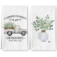 thumbnail image 1 of JOOCAR Kitchen Towels, Spring Greenery in a Round Vase Gray Truckload of Eucalyptus Leaves Farmer's Market 16x27.5 Inch Kitchen Towels for Kitchen Decor Housewarming Gift Towels Set of 2, 1 of 5