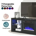 thumbnail image 4 of Bestier Fireplace TV Stand for 75 inch TVs,TV Stand with Fireplace & 23 inch Electric Fireplace, Modern Entertainment Center with Fireplace for Living Room or Bedroom, RGB Lighting, Black, 4 of 16