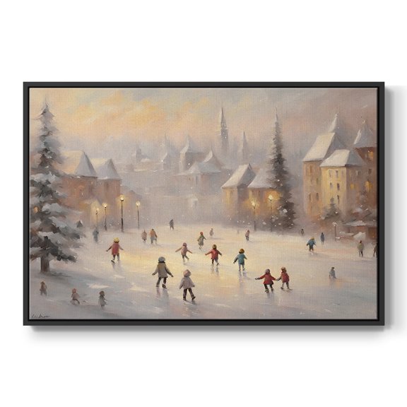 Vintage Landscape-CLXXIII By Wexford Home Framed in Black Wood Gallery Wrapped Canvas 17 in. x 25 in.