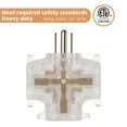 thumbnail image 5 of KitchenKey 3-Outlet Grounding Adapter, Heavy Duty 3 Way Plug Adapter, ETL Listed Grounded Power Tap, 3 Prong Outlet Splitter (Transparent with Light, 2 Pack), 5 of 8