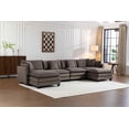 thumbnail image 3 of Timbernest 150" Modular Sectional Sofa with Movable Ottomans, U Shaped Chenille Cloud Couch for Living Room, 4 Seater, Gray, 3 of 6