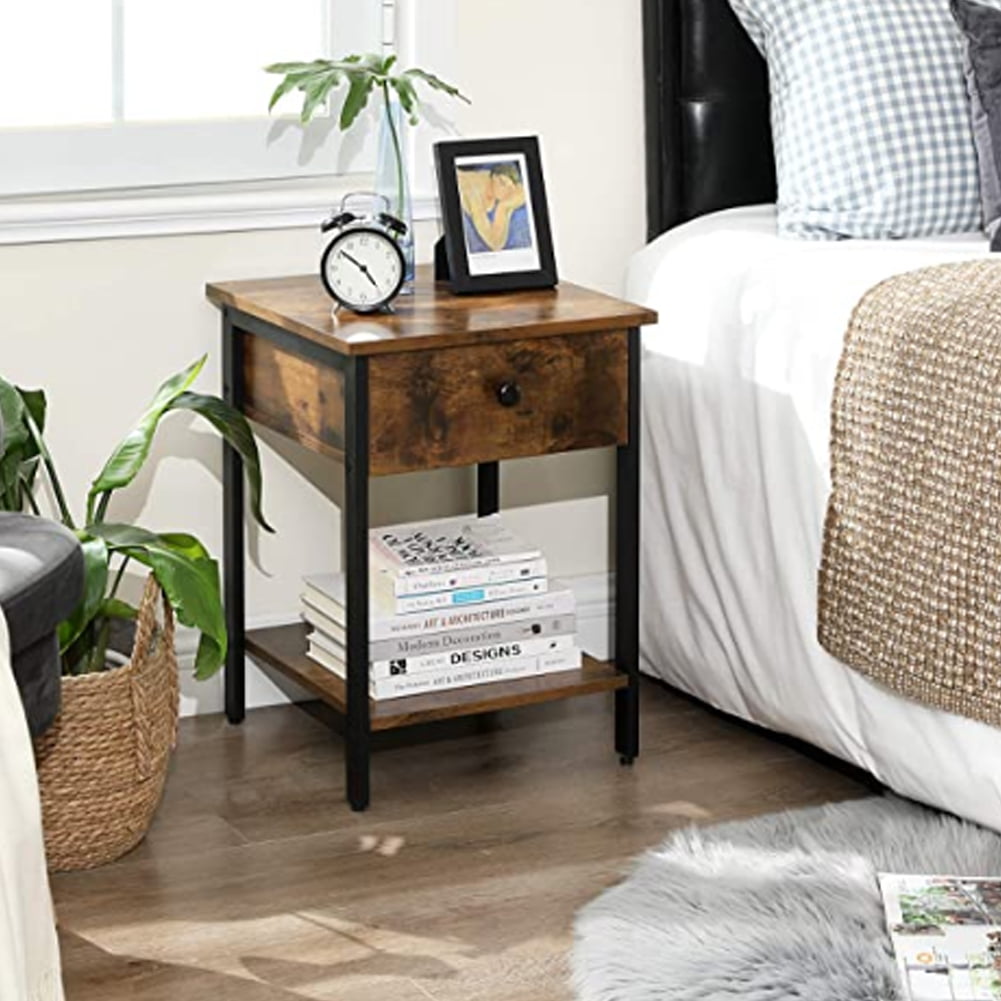 Details about   Industrial Wooden Nightstand Bedside End Table Bedroom Furniture Drawer Storage 