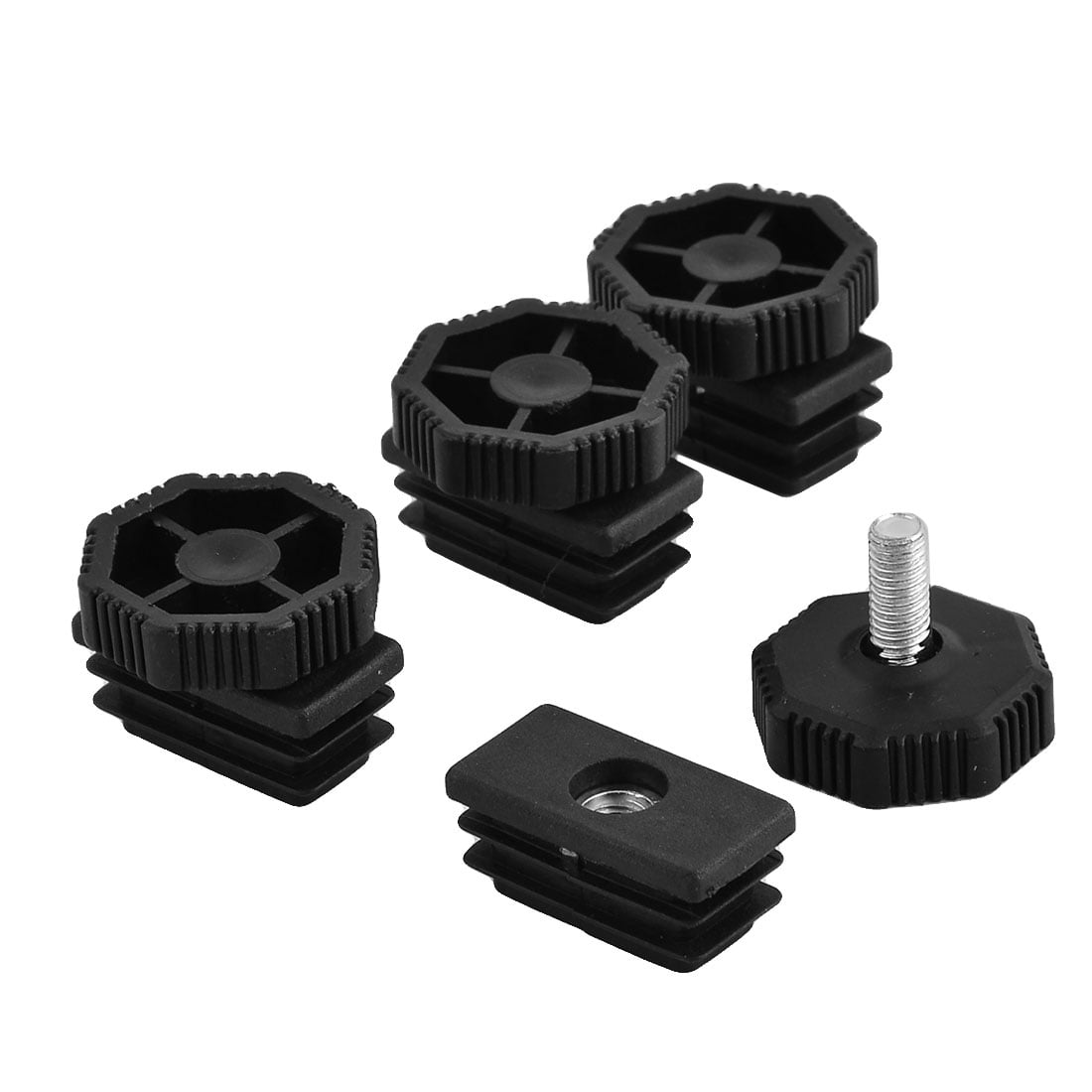 Office Desk Adjustable Leveling Foot 40mm X 20mm Square Tube