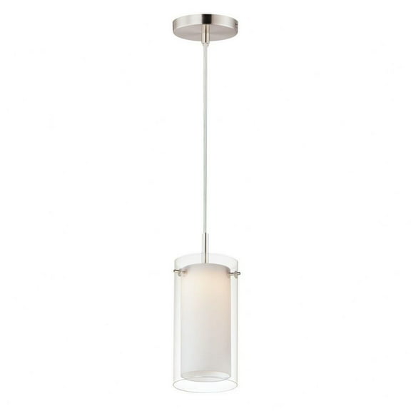 10.75 inch 9W 1 Led Mini Pendant-Satin Nickel Finish Bailey Street Home 93-Bel-4528239