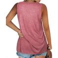 thumbnail image 2 of Langwyqu Summer V-Neck Sleeveless Solid Color Plus Size Women Tank Tops Shirt, 2 of 5