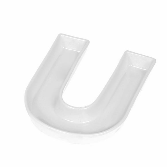 coffeezone Small Porcelain Letter Dish Plates for candy Nuts Ideas Wedding Party gift (Letter U)