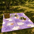 thumbnail image 7 of draped fantasy figure Costume Cats With Pumpkin confection illustrations Buckets, Soft Flannel Blanket, Pastel autumn celebration Cartoon Home Decor for Bedroom and Living Room, Housewarming Gift, 7 of 7