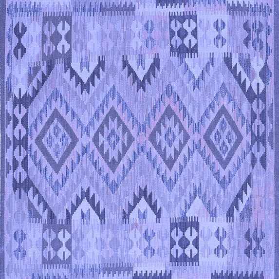 Ahgly Company Machine Washable Indoor Square Persian Blue Traditional Area Rugs, 7' Square