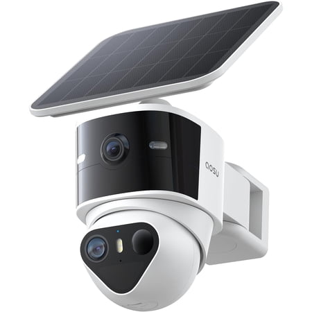T2 Pro Solar Security Cameras Wireless Outdoor, 3K Dual Cam No Blind Spot Camera for Home, 170° Wide + 360° PTZ, AI Human Vehicle Tracking, Powered, Local Storage Supported