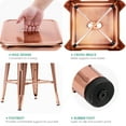 thumbnail image 2 of Rose Gold Metal Barstools Set of 4, 24" High Bar Stools Backless, Indoor-Outdoor Counter Height Stools with Square Seat, 2 of 8