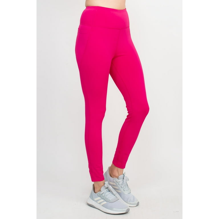 Activology Mid Waist 7 8 Interlock Legging with Side Pocket NEON RASPBERRY L Walmart