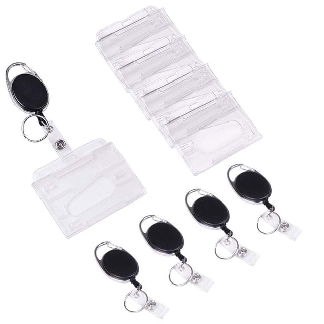 Compact Bright Colors Badge Holder With Retractable Utility Knife, Heavy Duty Protective Plastic Case For Credit Card Sized Ids, Travel-friendly And Cute Design