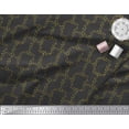 thumbnail image 2 of Soimoi Black Modal Satin Fabric Leaves & Geometric Print Sewing Fabric Yard 42 Inch Wide, 2 of 5