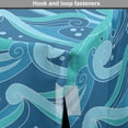 thumbnail image 4 of Waves Dog Crate Cover, Oceanic Splashes Blots and Spirals Aquatic Marine Theme, Easy to Use Pet Kennel Cover Small Dogs Puppies Kittens, 7 Sizes, Turquoise Sea Blue, by Ambesonne, 4 of 6