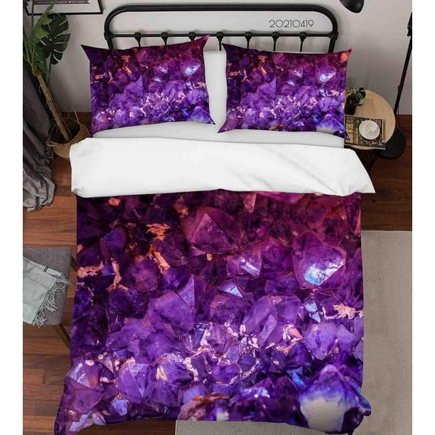 3D púrpura Spar Textura Funda de edredón Set Ropa de cama Set Funda de edredón Fundas de almohada 201