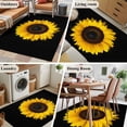 thumbnail image 5 of 3'x5' Rug for Living Room Bedroom, Yellow Sunflowers Washable Area Rugs Non-Slip Carpet Mats, Spring Flowers Modern Simple Art Black Indoor Low Pile Area Rug Runner for Kitchen, Mudroom, 5 of 8