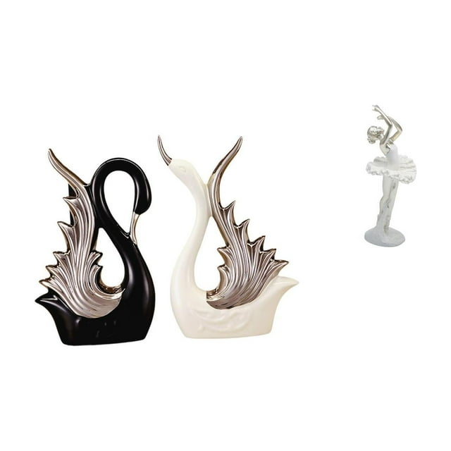 Figuras De Bailarina De Cisne, Escultura De Cerámica, Adorno De Escritorio, Estatua De Bailarina Moderna Para Estante, Aniversario, Chimenea, Dormitorio, Oficina, Entrada