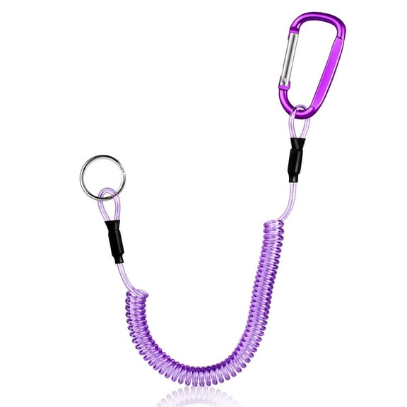 Petocase Fishing Coiled Lanyards with Spiral Retractable Rope 120CM for Fishing Pliers/Tools with Stainless Steel Clip