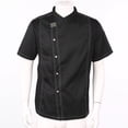 thumbnail image 2 of Riismen Men Women Chef Coats Professional Chef Jacket Kitchen Restaurant Hotel Cooking Working Black Short Sleeve XXL, 2 of 7