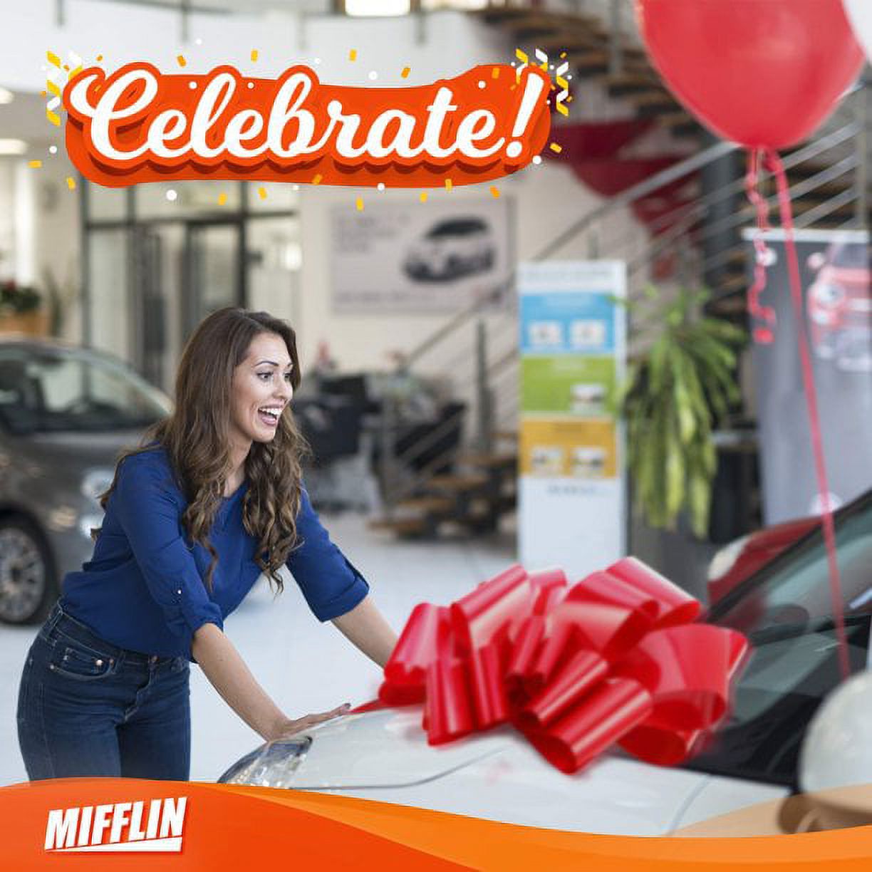 MIFFLIN 30-Inch Giant Red Butterfly Car Gift Bow photo 4