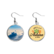 thumbnail image 1 of Sol nubes cielo azul Pendiente del lóbulo de la joyería del pendiente de la hoja del otoño Unbranded M, 1 of 3