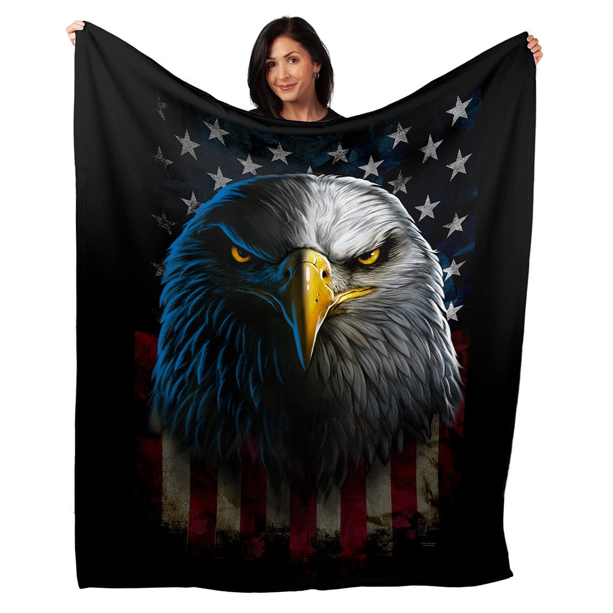 50" x 60" Eagle Stare Plush Minky Blanket