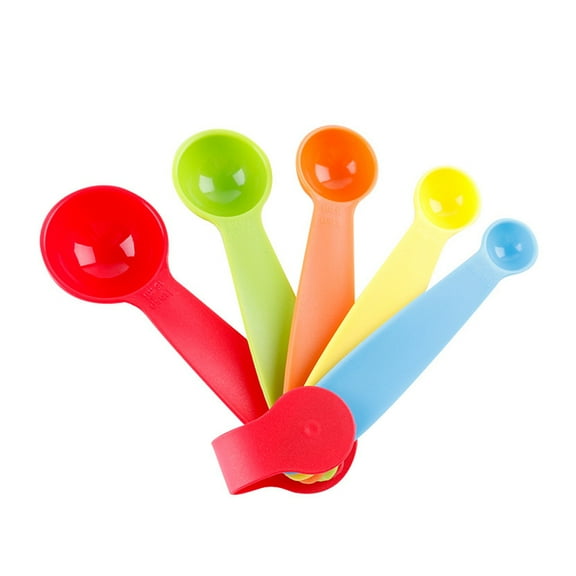 5pcs Colorful Plastic Measuring Spoons Set Kitchen Baking Tools Different Sizes for Cooking and Food Prep