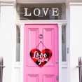 thumbnail image 4 of Holloyiver Valentine's Day Door Sign, Red and Black Buffalo Plaid Hanging Sign Farmhouse Heart Door Decorations, Valentines Day Door Hanger Decor Heart Shape Red Wall Plaque, 4 of 9