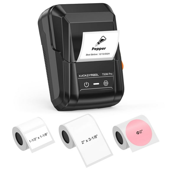 SUPVAN T50M Pro Bluetooth Label Maker Machine with 3 Tapes, Versatile App with 40 Fonts and 450  Icons, Black