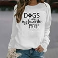thumbnail image 2 of IROINID Épargne Womens Long Sleeve Tops Imprimé T-shirt Blouse Col Rond Lounge Tops Sweatshirt, Blanc, 2 of 4