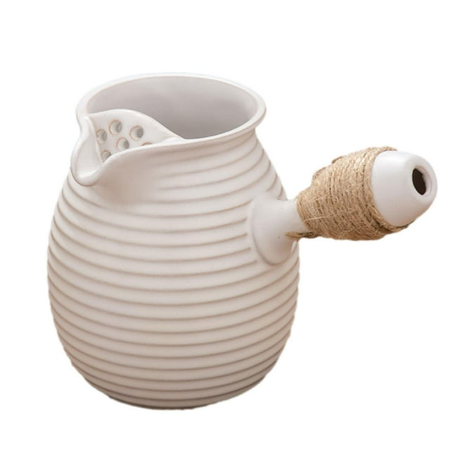 GUOOL Ceramic Teapot 650ml with Rope Wrapped Handle for Household Tea House Hiking