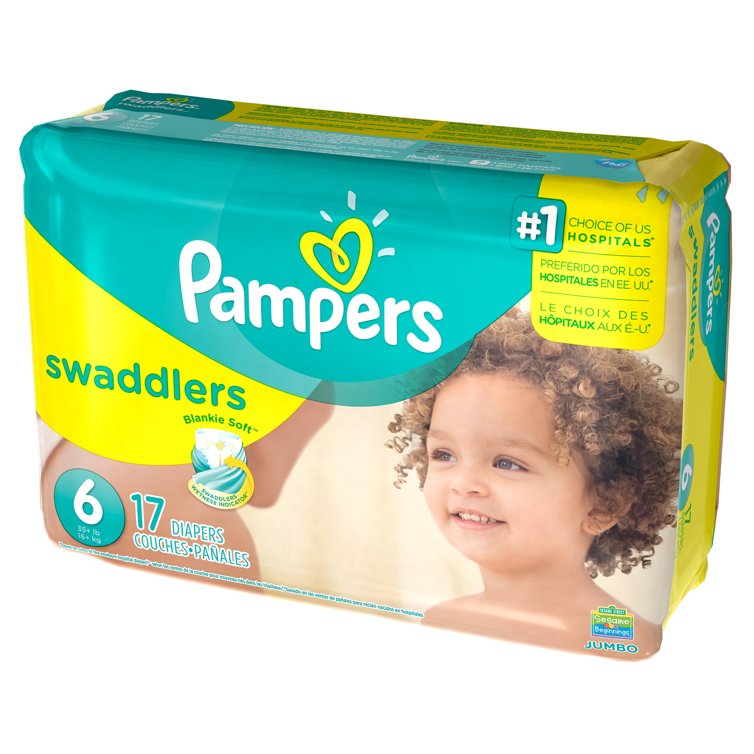 pasatiempo ratón o rata representante Pampers Swaddlers Diapers Size 6 17 count - Walmart.com