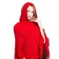 thumbnail image 3 of SWSMCLT Women's Poncho Sweater Ponchos and Wraps Soft Knit Winter Warm Blanket Wrap Shawl Pashmina Hooded Cape Casual Fringe Crochet Red One Size, 3 of 3
