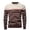 Brown, variant on FINALGANG Mens Sweater Color Block Striped Long Sleeve Slim Fit Half High Neck Thermal Knitted Jumper For Cold Weather Daily Wear Beige XXL
