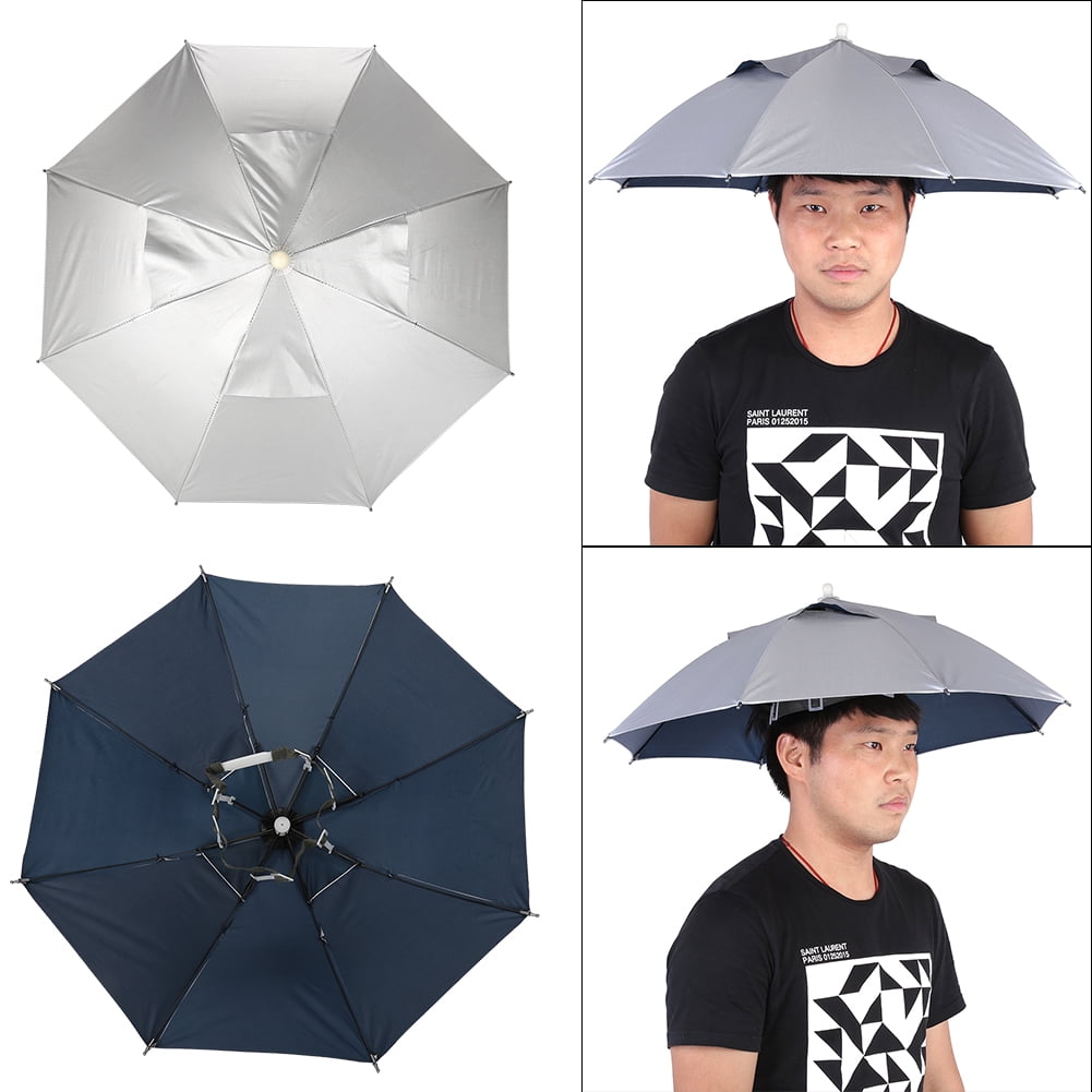 Outdoor Handfree Umbrella Cap Fishing Hat Waterproof UV Protection ...