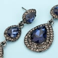 thumbnail image 4 of Tilga Old Fashion Teardrop Black Earrings with Blue Crystal for Women Wedding Bridal Dangle Drop Jewelry Prom Special Occasion Party (Blue), 4 of 4