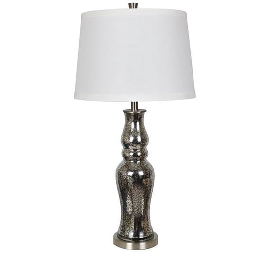 Crestview Collection Chloe 34"H Pewter Table Lamp II - Set of 2 - 34"H x 17"Rnd