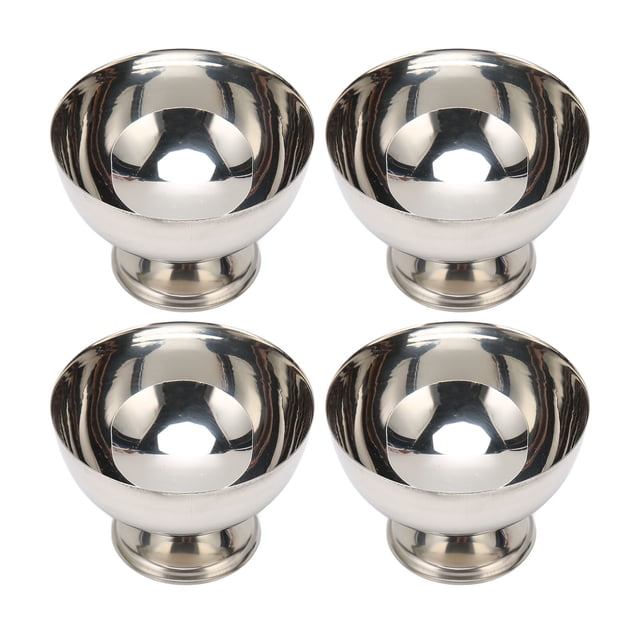 Tazones Para Helado - Juego De 4 Tazas De Ensalada De Acero Inoxidable Tazas Para Batidos De Helado Juego De Tazas De Postre Reutilizables De Acero Inoxidable Para Fiestas De Golosinas De Frutas