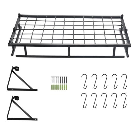 Walfront Support Suspendu De Casserole En Metal Fixe Au Mur Avec 10 Organisateurs De Stockage De Cuisine De Supports De Crochet Organisateur De Stockage De Cuisine Support Suspendu De Casserole Walmart Canada
