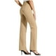 thumbnail image 2 of Pantalones casuales de mujer con pernera recta - Cintura elástica con bolsillos con botones - Poliéster y spandex - Versátiles para el trabajo y el ocio - Tallas S-XXL, 2 of 7