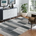 thumbnail image 2 of BNM Modern Color Block Indoor Area Rug, 7' x 9', Blue-Taupe, 2 of 2