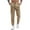 Khaki, variant on Yievot Men's Waffle Joggers Pants Drawstring Elastic Waist Athletic Pants Solid Color Regular Fit Casual Trousers with Pockets