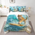 thumbnail image 2 of YST Cute Cat Bedding Set, Ocean Theme Comforter Set, 7-Piece, Tropical Beach, Twin, 2 of 6