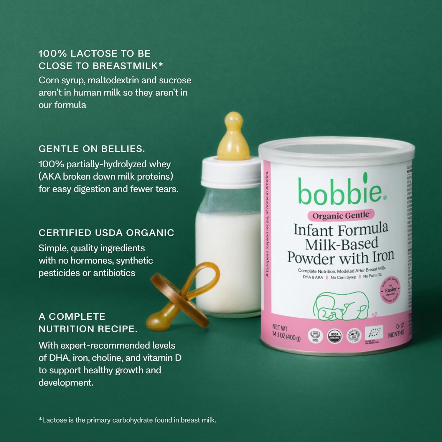 Bobbie Organic Gentle Infant Formula For Everyday Feeding, Milk