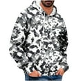 thumbnail image 2 of UVEASISHA Graphic Hooded Sweatshirts for Men Camo Print Drop Shoulder Pullovers Casual Regular Fit Drawstring Hoodies with Pocket,Gray,L, 2 of 5