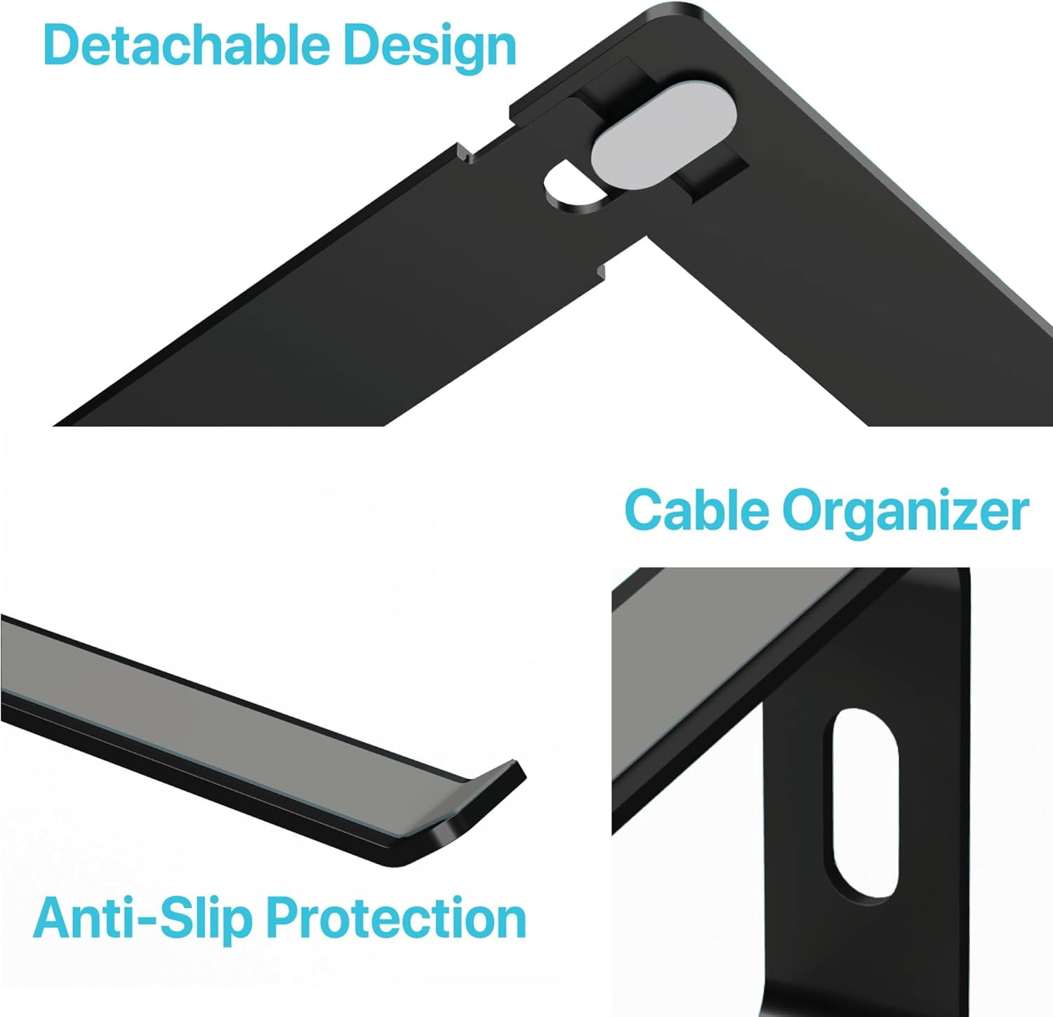 BLACK+DECKER Laptop Stand for Desk, Ergonomic Laptop Stand for Desk, Laptop Riser for Macbook Notebook Computer, Laptop Holder Computer Stand, Durable Aluminum Laptop Accessories