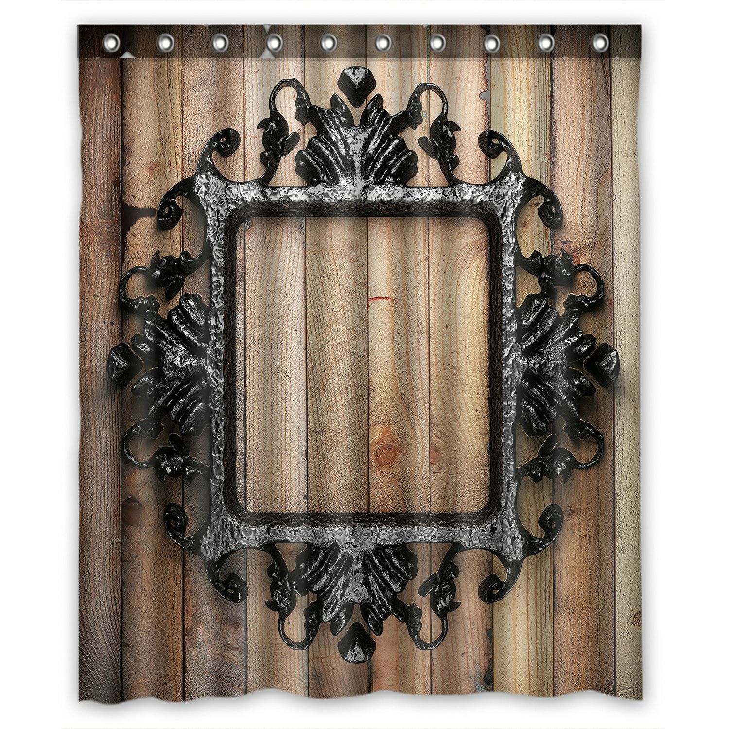 Abphqto Vintage Iron Frame On The Wall Waterproof Polyester Shower Curtain And Hooks For Home Decor 60x72 Inch Walmart Com Walmart Com