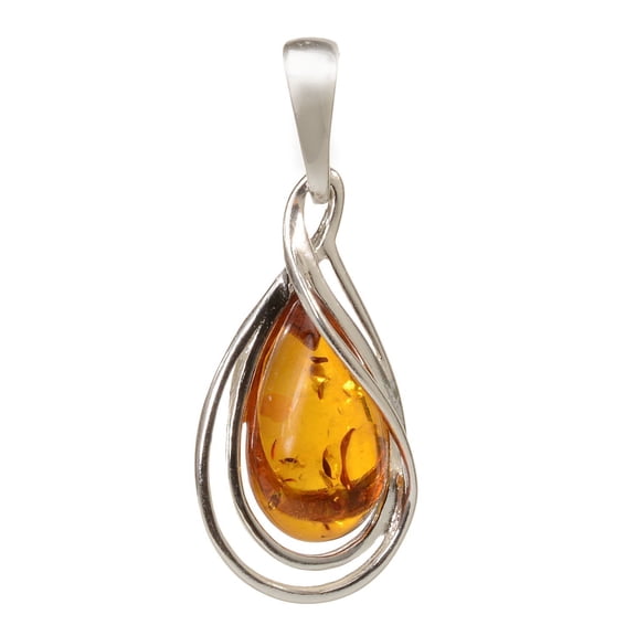Sterling Silver and Baltic Amber Pendant "Micaela"
